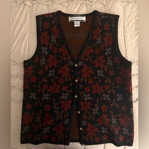 Vintage Crystal Kobe Floral Knit Vest